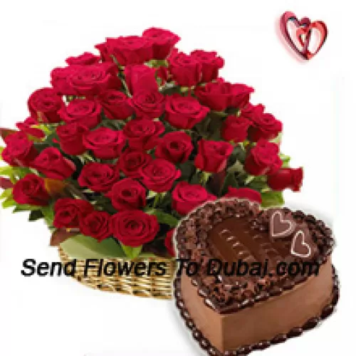 <b>Product Description</b><br><br>A Beautiful Arrangement Of 50 Red Roses Along With 1 Kg Heart Shaped Chocolate Cake<br><br><b>Delivery Information</b><br><br>* The design and packaging of the product can always vary and is subject to the availability of flowers and other products available at the time of delivery.<br><br>* The "Time selected is treated as a preference/request and is not a fixed time for delivery". We only guarantee delivery on a "Specified Date" and not within a specified "Time Frame".