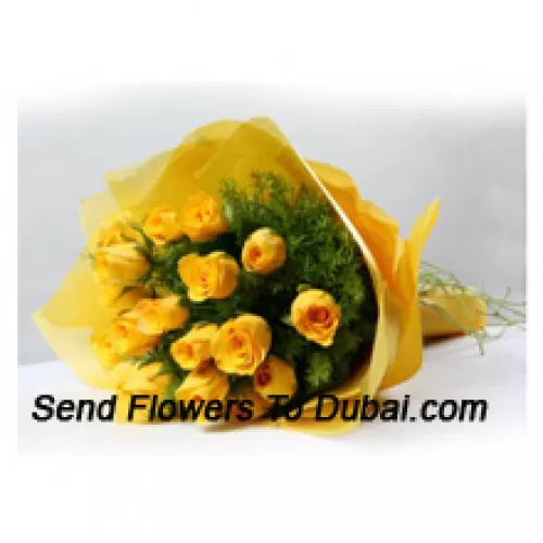 <b>Product Description</b><br><br>Bunch Of 18 Yellow Roses With Seasonal Fillers<br><br><b>Delivery Information</b><br><br>* The design and packaging of the product can always vary and is subject to the availability of flowers and other products available at the time of delivery.<br><br>* The "Time selected is treated as a preference/request and is not a fixed time for delivery". We only guarantee delivery on a "Specified Date" and not within a specified "Time Frame".