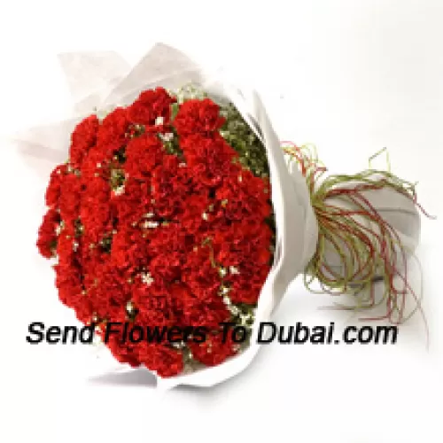 <b>Product Description</b><br><br>Bunch Of 36 Red Carnations With Seasonal Fillers<br><br><b>Delivery Information</b><br><br>* The design and packaging of the product can always vary and is subject to the availability of flowers and other products available at the time of delivery.<br><br>* The "Time selected is treated as a preference/request and is not a fixed time for delivery". We only guarantee delivery on a "Specified Date" and not within a specified "Time Frame".