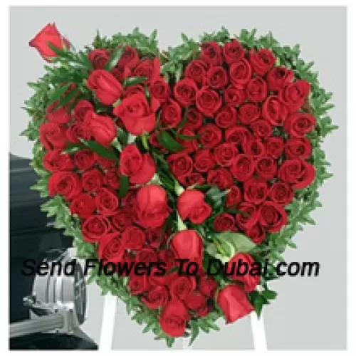 <b>Product Description</b><br><br>A Beautiful Heart Shaped Arrangement Of 100 Red Roses<br><br><b>Delivery Information</b><br><br>* The design and packaging of the product can always vary and is subject to the availability of flowers and other products available at the time of delivery.<br><br>* The "Time selected is treated as a preference/request and is not a fixed time for delivery". We only guarantee delivery on a "Specified Date" and not within a specified "Time Frame".