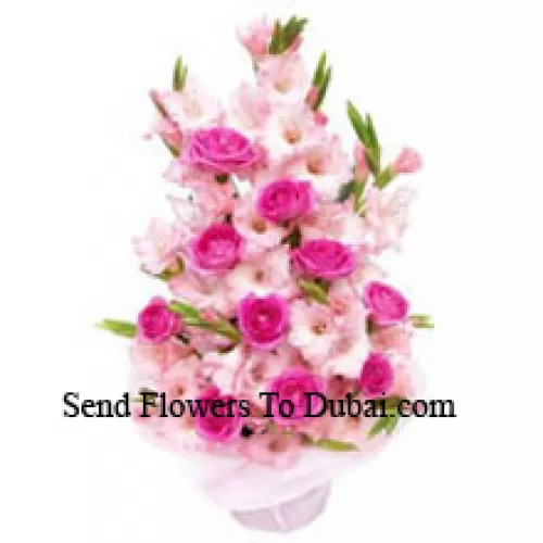 <b>Product Description</b><br><br>Basket Of Pink Roses And Gladiolus<br><br><b>Delivery Information</b><br><br>* The design and packaging of the product can always vary and is subject to the availability of flowers and other products available at the time of delivery.<br><br>* The "Time selected is treated as a preference/request and is not a fixed time for delivery". We only guarantee delivery on a "Specified Date" and not within a specified "Time Frame".