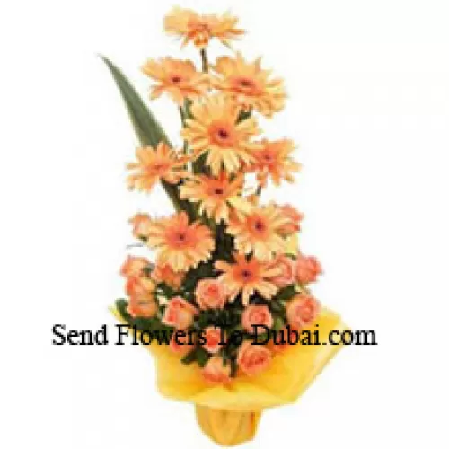 <b>Product Description</b><br><br>Basket Of Orange Gerberas and Orange Roses<br><br><b>Delivery Information</b><br><br>* The design and packaging of the product can always vary and is subject to the availability of flowers and other products available at the time of delivery.<br><br>* The "Time selected is treated as a preference/request and is not a fixed time for delivery". We only guarantee delivery on a "Specified Date" and not within a specified "Time Frame".