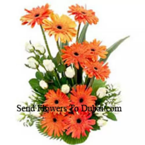 <b>Product Description</b><br><br>Basket Of White Roses And Gerberas<br><br><b>Delivery Information</b><br><br>* The design and packaging of the product can always vary and is subject to the availability of flowers and other products available at the time of delivery.<br><br>* The "Time selected is treated as a preference/request and is not a fixed time for delivery". We only guarantee delivery on a "Specified Date" and not within a specified "Time Frame".
