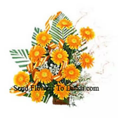 <b>Product Description</b><br><br>Basket Of 12 Yellow Colored Gerberas With Fillers<br><br><b>Delivery Information</b><br><br>* The design and packaging of the product can always vary and is subject to the availability of flowers and other products available at the time of delivery.<br><br>* The "Time selected is treated as a preference/request and is not a fixed time for delivery". We only guarantee delivery on a "Specified Date" and not within a specified "Time Frame".
