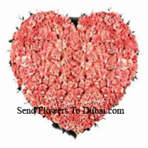 <b>Product Description</b><br><br>Heart Shaped Arrangement Of 100 Pink Carnations<br><br><b>Delivery Information</b><br><br>* The design and packaging of the product can always vary and is subject to the availability of flowers and other products available at the time of delivery.<br><br>* The "Time selected is treated as a preference/request and is not a fixed time for delivery". We only guarantee delivery on a "Specified Date" and not within a specified "Time Frame".