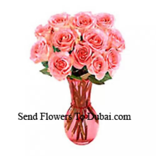 <b>Product Description</b><br><br>12 Pink Roses In A Glass Vase<br><br><b>Delivery Information</b><br><br>* The design and packaging of the product can always vary and is subject to the availability of flowers and other products available at the time of delivery.<br><br>* The "Time selected is treated as a preference/request and is not a fixed time for delivery". We only guarantee delivery on a "Specified Date" and not within a specified "Time Frame".