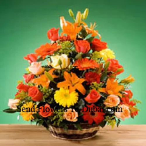 <b>Product Description</b><br><br>Basket Of Assorted Flowers Including Roses and Gerberas Of Assorted Color. This Basket Also Has Seasonal Fillers<br><br><b>Delivery Information</b><br><br>* The design and packaging of the product can always vary and is subject to the availability of flowers and other products available at the time of delivery.<br><br>* The "Time selected is treated as a preference/request and is not a fixed time for delivery". We only guarantee delivery on a "Specified Date" and not within a specified "Time Frame".