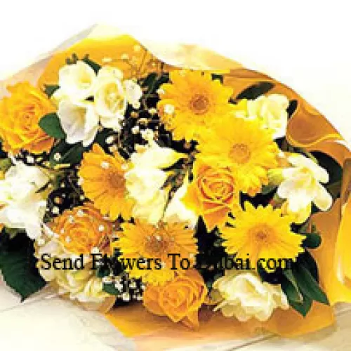 <b>Product Description</b><br><br>Bunch Of 6 Yellow Daisies With 6 Yellow Roses<br><br><b>Delivery Information</b><br><br>* The design and packaging of the product can always vary and is subject to the availability of flowers and other products available at the time of delivery.<br><br>* The "Time selected is treated as a preference/request and is not a fixed time for delivery". We only guarantee delivery on a "Specified Date" and not within a specified "Time Frame".