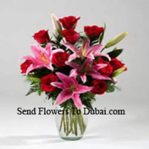<b>Product Description</b><br><br>Lilies And Rose In A Vase Including Seasonal Fillers<br><br><b>Delivery Information</b><br><br>* The design and packaging of the product can always vary and is subject to the availability of flowers and other products available at the time of delivery.<br><br>* The "Time selected is treated as a preference/request and is not a fixed time for delivery". We only guarantee delivery on a "Specified Date" and not within a specified "Time Frame".