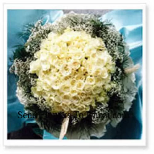 <b>Product Description</b><br><br>Bunch Of 100 White Roses With Seasonal Fillers<br><br><b>Delivery Information</b><br><br>* The design and packaging of the product can always vary and is subject to the availability of flowers and other products available at the time of delivery.<br><br>* The "Time selected is treated as a preference/request and is not a fixed time for delivery". We only guarantee delivery on a "Specified Date" and not within a specified "Time Frame".
