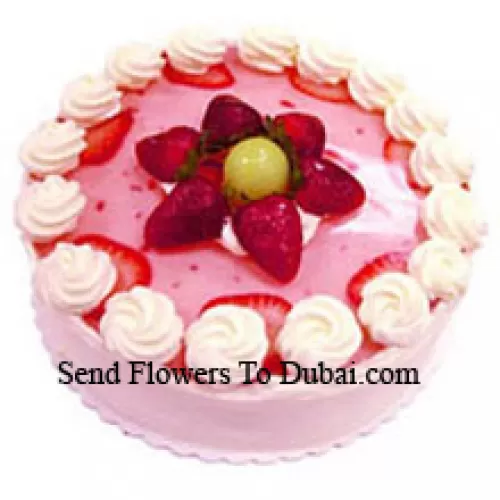<b>Product Description</b><br><br>1/2 Kg (1.1 Lbs) Strawberry Cake<br><br><b>Delivery Information</b><br><br>* The design and packaging of the product can always vary and is subject to the availability of flowers and other products available at the time of delivery.<br><br>* The "Time selected is treated as a preference/request and is not a fixed time for delivery". We only guarantee delivery on a "Specified Date" and not within a specified "Time Frame".