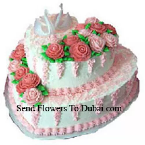 <b>Product Description</b><br><br>4 Kg (8.8 Lbs) Two Tier Heart Shaped Cake<br><br><b>Delivery Information</b><br><br>* The design and packaging of the product can always vary and is subject to the availability of flowers and other products available at the time of delivery.<br><br>* The "Time selected is treated as a preference/request and is not a fixed time for delivery". We only guarantee delivery on a "Specified Date" and not within a specified "Time Frame".