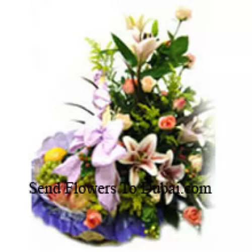 <b>Product Description</b><br><br>3 Kg (6.6 Lbs) Assorted Fresh Fruit Basket With Assorted Flowers<br><br><b>Delivery Information</b><br><br>* The design and packaging of the product can always vary and is subject to the availability of flowers and other products available at the time of delivery.<br><br>* The "Time selected is treated as a preference/request and is not a fixed time for delivery". We only guarantee delivery on a "Specified Date" and not within a specified "Time Frame".