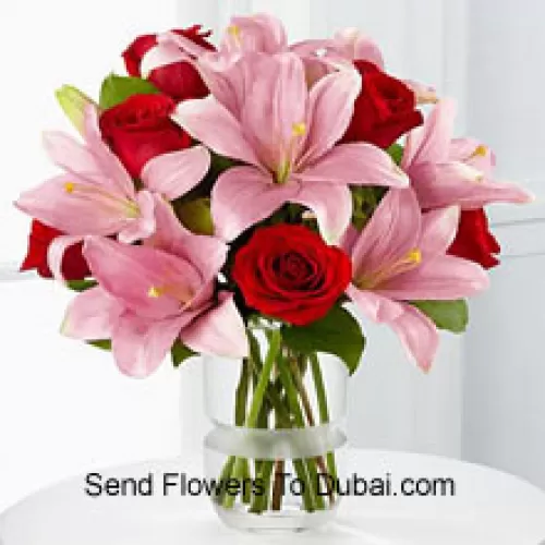 <b>Product Description</b><br><br>Red Roses And Pink Lilies With Seasonal Fillers In A Glass Vase<br><br><b>Delivery Information</b><br><br>* The design and packaging of the product can always vary and is subject to the availability of flowers and other products available at the time of delivery.<br><br>* The "Time selected is treated as a preference/request and is not a fixed time for delivery". We only guarantee delivery on a "Specified Date" and not within a specified "Time Frame".