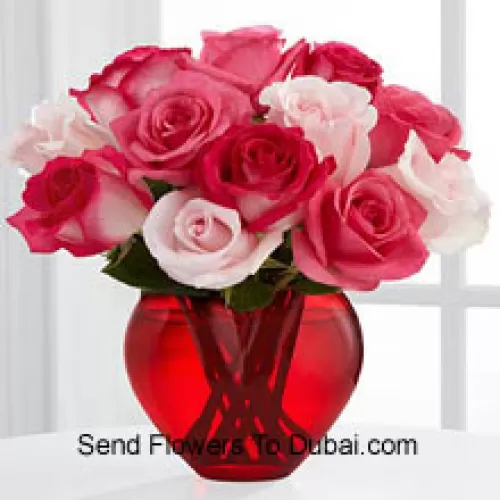 <b>Product Description</b><br><br>8 Dark Pink Roses With 4 Light Pink Roses In A Glass Vase<br><br><b>Delivery Information</b><br><br>* The design and packaging of the product can always vary and is subject to the availability of flowers and other products available at the time of delivery.<br><br>* The "Time selected is treated as a preference/request and is not a fixed time for delivery". We only guarantee delivery on a "Specified Date" and not within a specified "Time Frame".