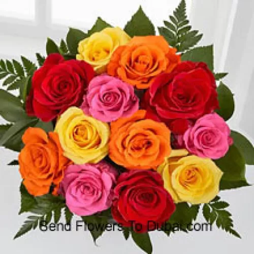 <b>Product Description</b><br><br>Bunch Of 12 Mixed Colored Roses<br><br><b>Delivery Information</b><br><br>* The design and packaging of the product can always vary and is subject to the availability of flowers and other products available at the time of delivery.<br><br>* The "Time selected is treated as a preference/request and is not a fixed time for delivery". We only guarantee delivery on a "Specified Date" and not within a specified "Time Frame".