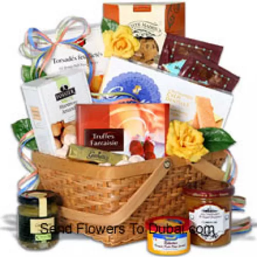<b>Product Description</b><br><br>Relax and enjoy delicious artisan honey, dijon mustard, Paris caramels, crepe cookies, cocoa-covered chocolate truffles, champagne biscuits, Clementine preserves, pate, almond macaroons, decadent MarieBelle hot chocolate, and more.  (Please Note That We Reserve The Right To Substitute Any Product With A Suitable Product Of Equal Value In Case Of Non-Availability Of A Certain Product)<br><br><b>Delivery Information</b><br><br>* The design and packaging of the product can always vary and is subject to the availability of flowers and other products available at the time of delivery.<br><br>* The "Time selected is treated as a preference/request and is not a fixed time for delivery". We only guarantee delivery on a "Specified Date" and not within a specified "Time Frame".