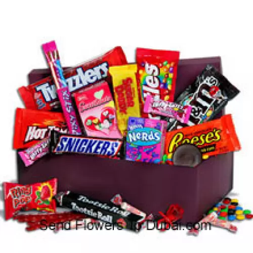 <b>Product Description</b><br><br>Shoot Cupid’s arrow straight into your sweetie’s heart with our Sweets. Valentine’s Day Gift Basket! One of the coolest gifts in our Valentine's Day Gifts collection, this incredible collection of nostalgic candy is a retro classic that is in perfect style for your Valentine. These boxes are loaded with classic sweet candies. After your sweetie has snacked on these sweet snack selections you’ll reap the rewards for the year to come! (Please Note That We Reserve The Right To Substitute Any Product With A Suitable Product Of Equal Value In Case Of Non-Availability Of A Certain Product)<br><br><b>Delivery Information</b><br><br>* The design and packaging of the product can always vary and is subject to the availability of flowers and other products available at the time of delivery.<br><br>* The "Time selected is treated as a preference/request and is not a fixed time for delivery". We only guarantee delivery on a "Specified Date" and not within a specified "Time Frame".